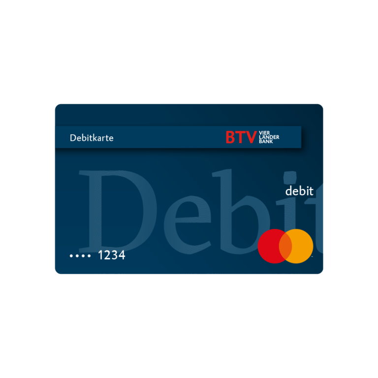 Blaue BTV Debitkarte mit Mastercard Logo