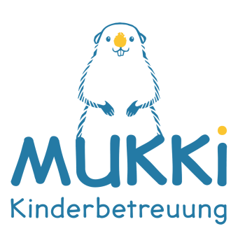 Logo von Mukki Kinderbetreuung in Innsbruck: Ein Murmeltier steht ober dem Schriftzug Mukki und darunter steht Kinderbetreuung geschrieben