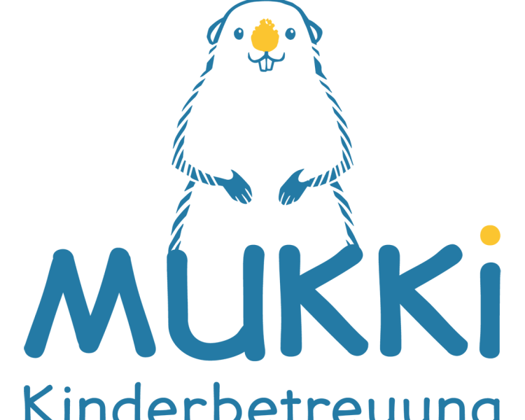 Logo von Mukki Kinderbetreuung in Innsbruck: Ein Murmeltier steht ober dem Schriftzug Mukki und darunter steht Kinderbetreuung geschrieben
