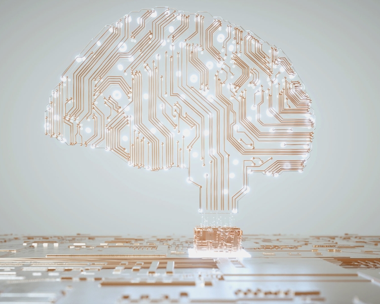 Grafische Darstellung vom neuronalen Netzwerk des menschlichen Gehirns