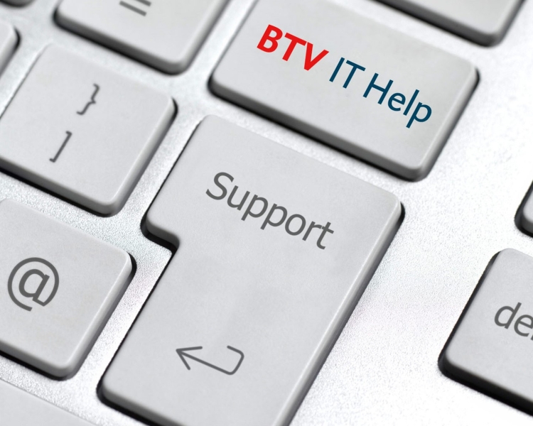 Ein Keyboard mit dem BTV Help Logo drauf