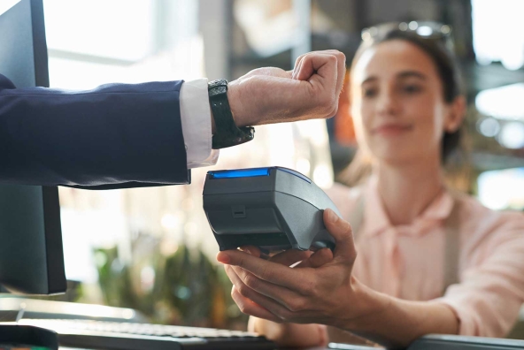 Mit Smartwatch und Mastercard Debitkarte bezahlen