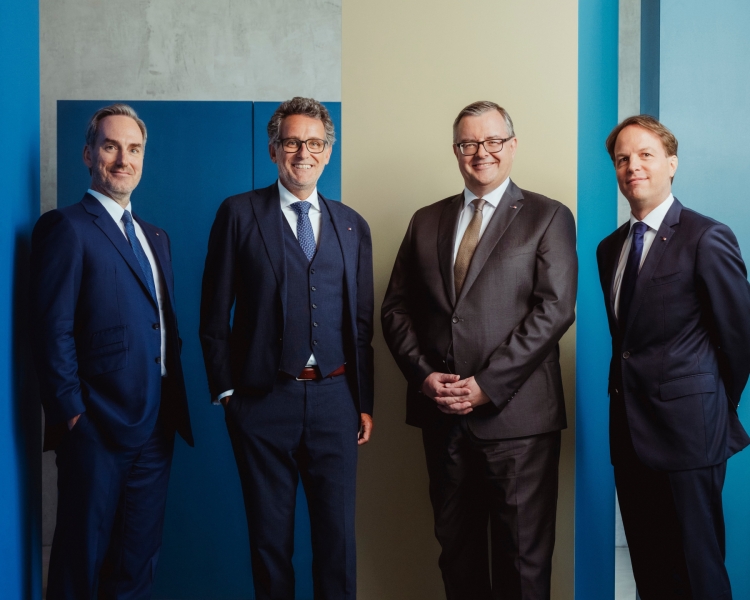 Foto von den vier Vorständen der BTV im Jahr 2024