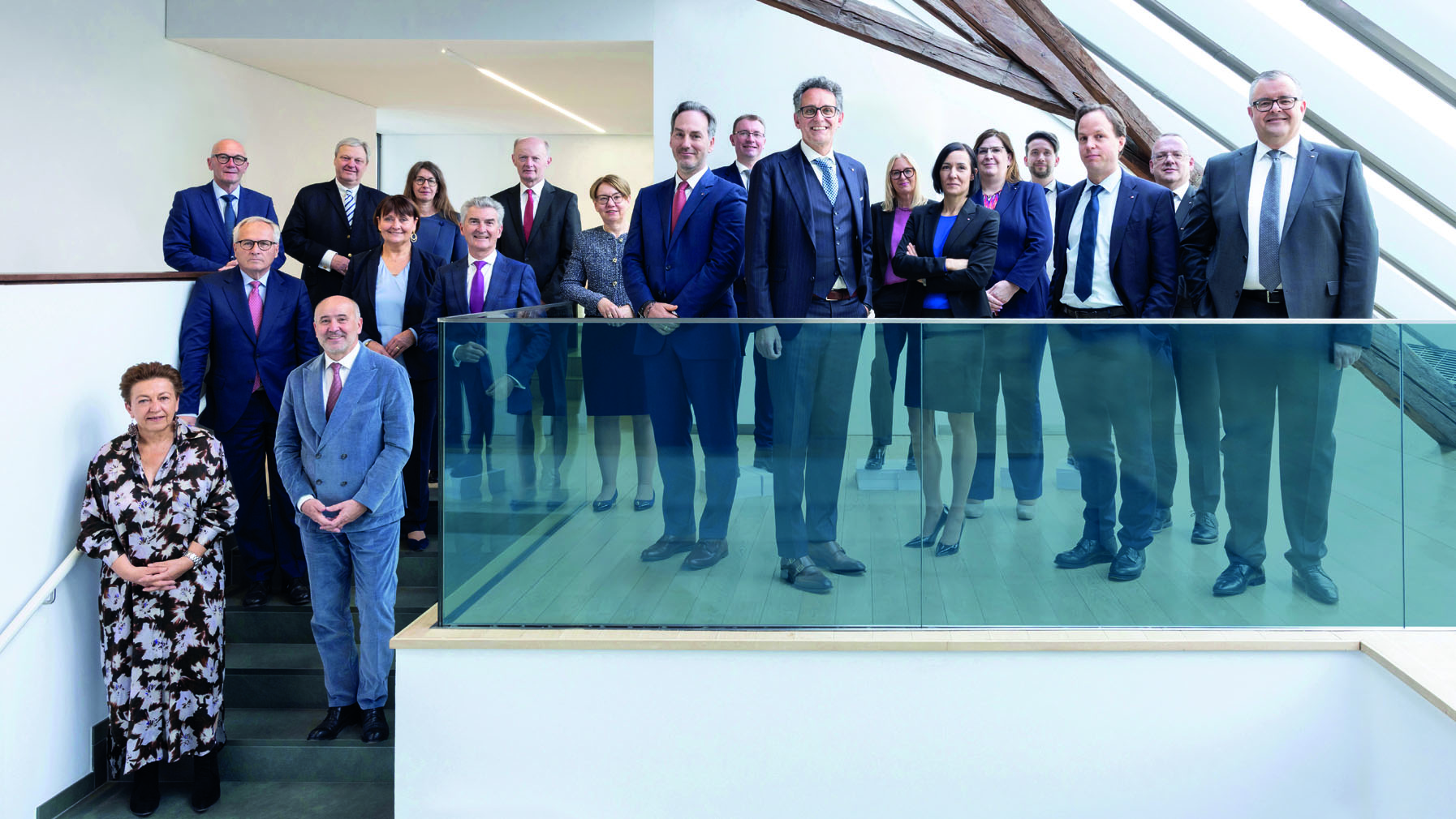 BTV Supervisory Board stands together in a stairwell