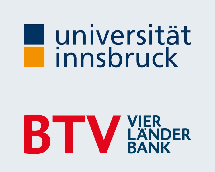 Abbildung von Logo's- Universität Innsbruck und BTV VIER LÄNDER BANK