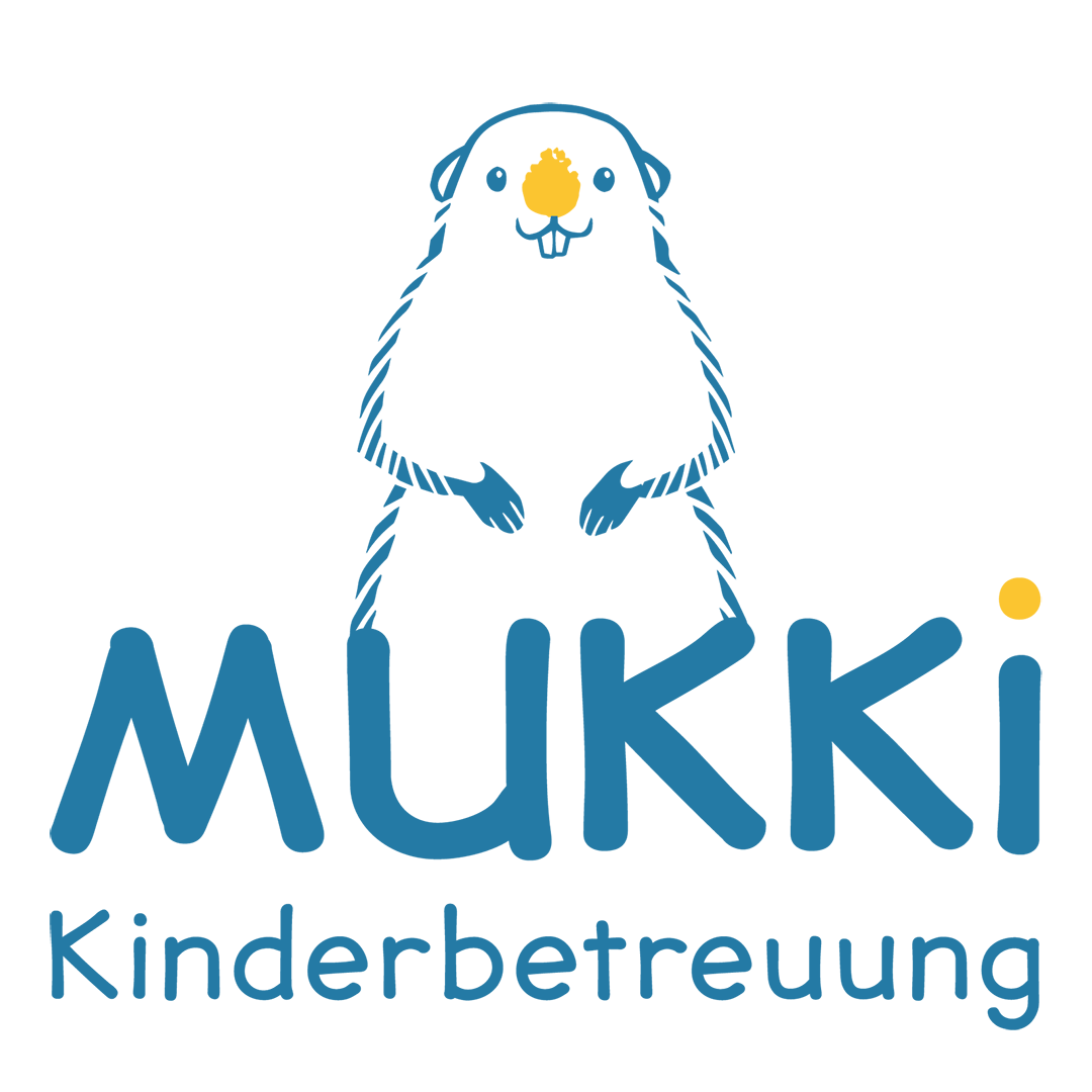 Logo von Mukki Kinderbetreuung in Innsbruck: Ein Murmeltier steht ober dem Schriftzug Mukki und darunter steht Kinderbetreuung geschrieben