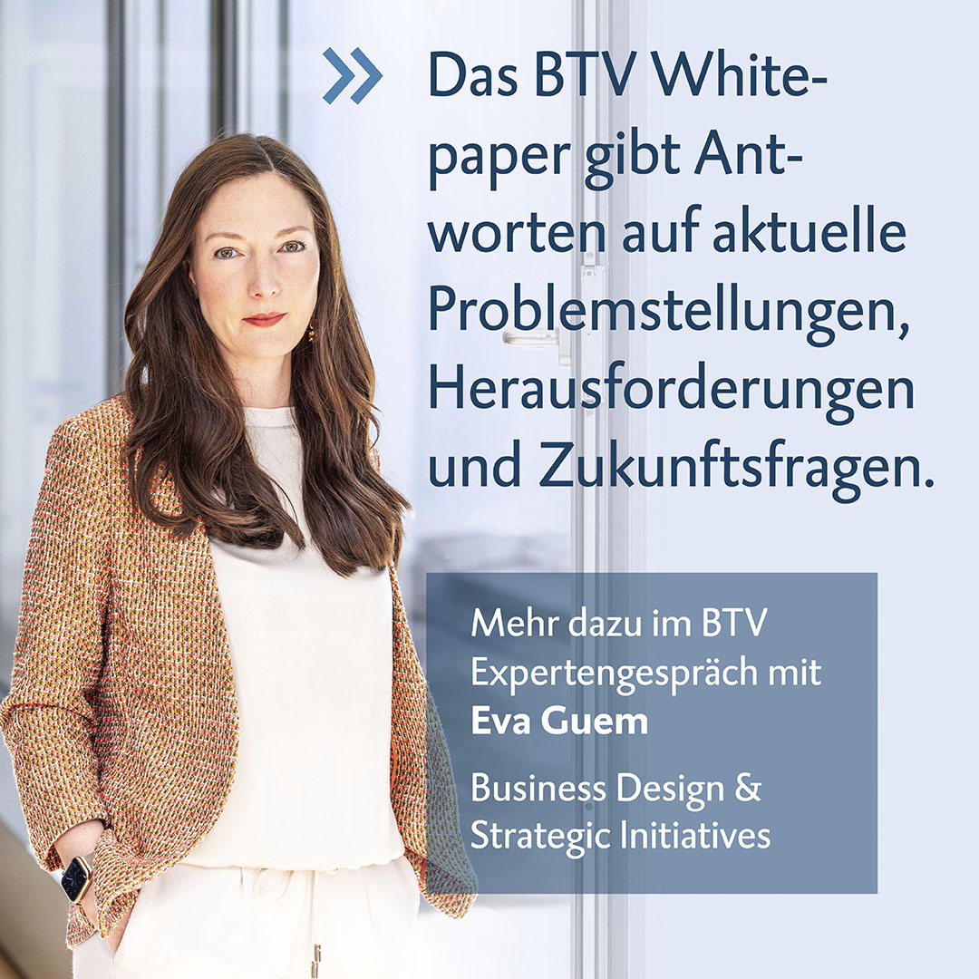 Auf dem Bild ist Eva Guem zu sehen. Sie leitet das Team Business Design & Strategic Initiatives" in der Bank für Tirol und Vorarlberg Aktiengesellschaft.